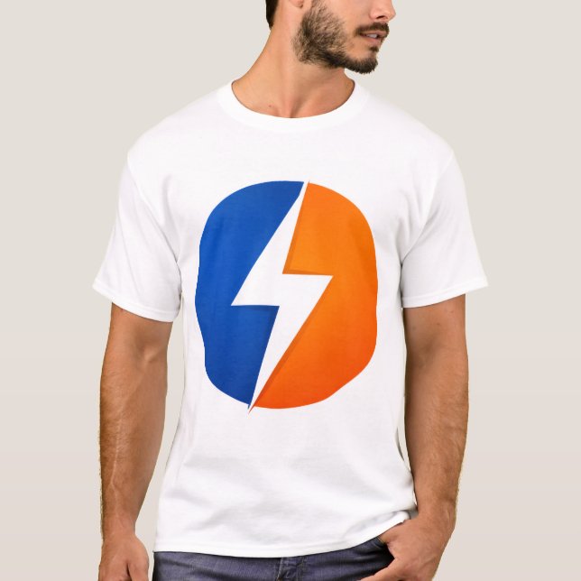 T-shirt Bold Split Lightning Bolt Circle Logo Shirt – Blue (Devant)