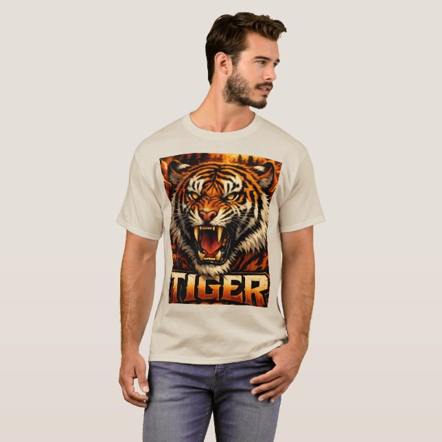 T-shirt Bold Tiger Graphic Streetwear Tee (Devant entier)