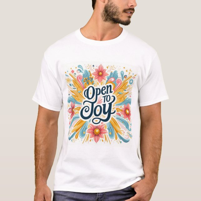 T-shirt Bold Uplifting Typography Whimsical Joyful Vibes (Devant)