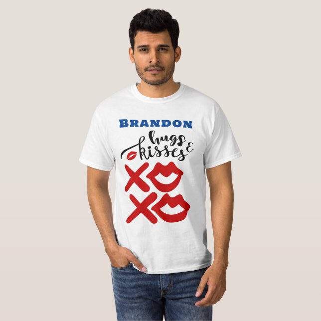 T-shirt Bold XOXO Hugs & Kisses Valentines Jour Cadeau Hom (Devant entier)