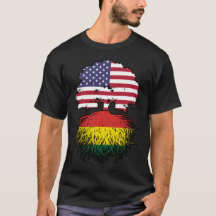 T-shirt Bolivia Bolivian American USA Tree Roots Flag
