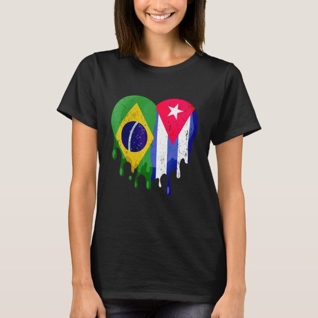 T-shirt Bolivia Cuba Flag Heart Citizen Grown Patriot Coun (Devant)