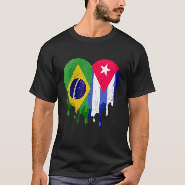 T-shirt Bolivia Cuba Flag Heart Citizen Grown Patriot Coun (Devant)