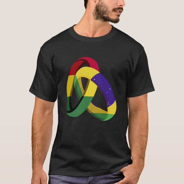 T-shirt Bolivia Flag Brazil Grown Ring Marriage Wedding (Devant)