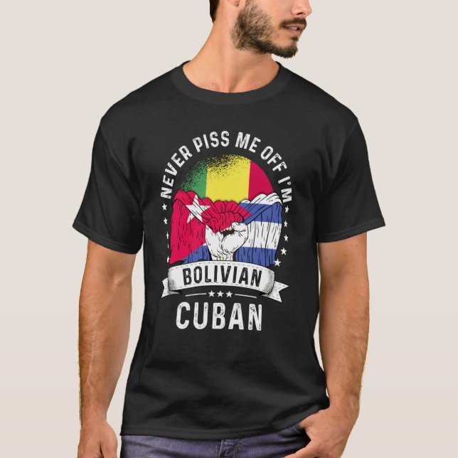 T-shirt Bolivia Flag Cuba Grown  Humor Citizen Pride (Devant)