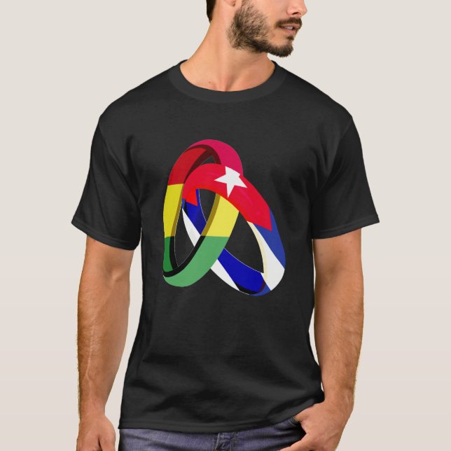 T-shirt Bolivia Flag Cuba Grown Ring Marriage Wedding (Devant)