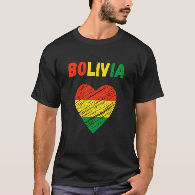 T-shirt Bolivia Flag Holiday Bolivia Heart Bolivian Flag (Devant)