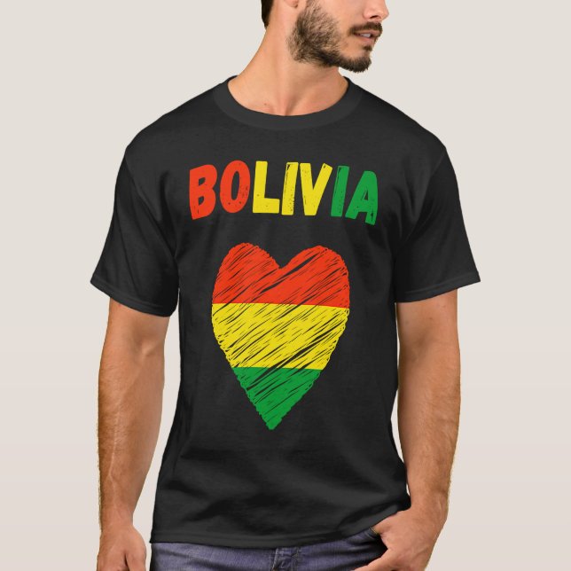 T-shirt Bolivia Flag Holiday Bolivia Heart Bolivian Flag (Devant)
