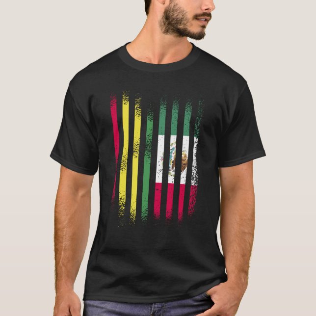 T-shirt Bolivia Flag Mexico Grown Country Flags Stripes (Devant)