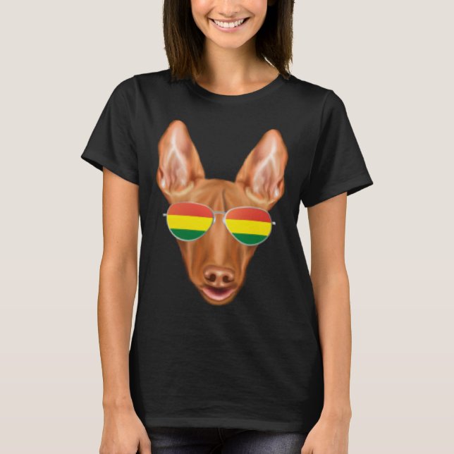 T-shirt Bolivian Flag Pharaoh Hound Dog Bolivia Pocket (Devant)