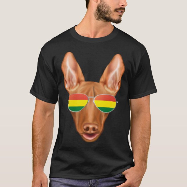 T-shirt Bolivian Flag Pharaoh Hound Dog Bolivia Pocket (Devant)