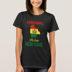T-shirt Bolivie carte Bolivie Drapeau Hispanique Patrimoin