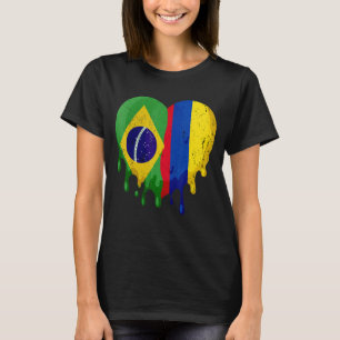 T-shirt Bolivie Colombie Drapeau Coeur Citoyen Grown Patri