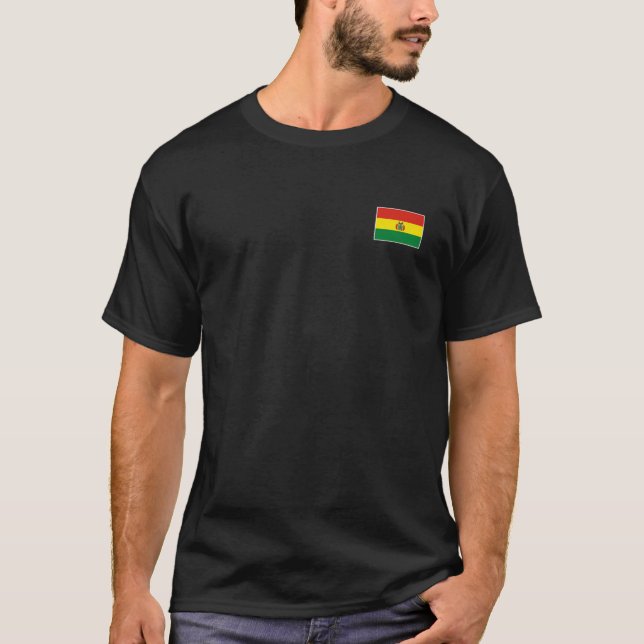 T-shirt Bolivie Drapeau Avec Des Couleurs Nationales Vinta (Devant)
