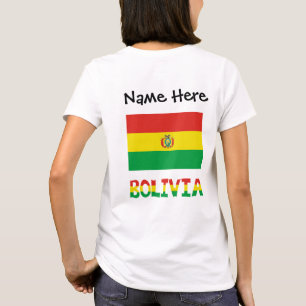 T-shirt Bolivie Drapeau Bolivien Nom Personnalisé Femme