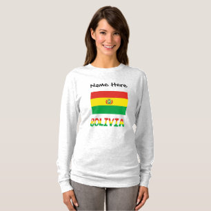 T-shirt Bolivie Drapeau Bolivien Texte Personnalisé