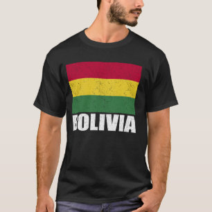 T-shirt Bolivie Drapeau Grunge Souvenir Vintage Bolivie