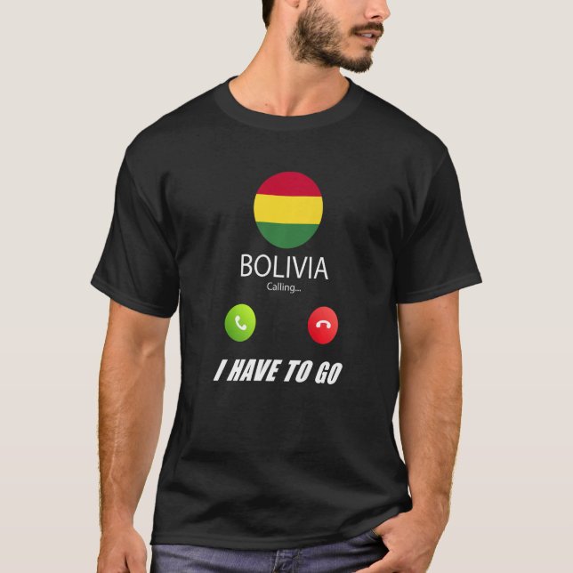 T-shirt Bolivie Drapeau Souvenir La Bolivie Appelle Un App (Devant)
