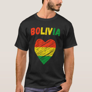T-shirt Bolivie Drapeau Vacances Bolivie Coeur Drapeau bol