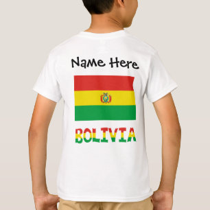T-shirt Bolivie et drapeau bolivien avec votre nom