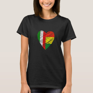 T-shirt Bolivie Italie Coeur Drapeau italien Drapeau boliv