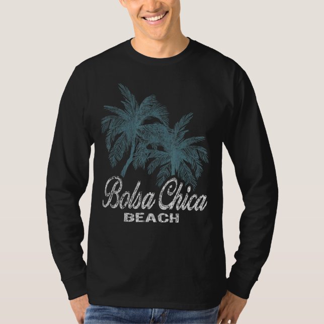 T-shirt Bolsa Chica Beach Californie Deux Palmes Grosses (Devant)