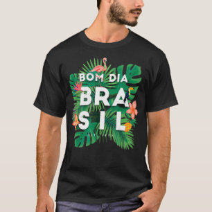T-shirt Bom Dia Brasil Amérique du Sud Flamant rose Palm &