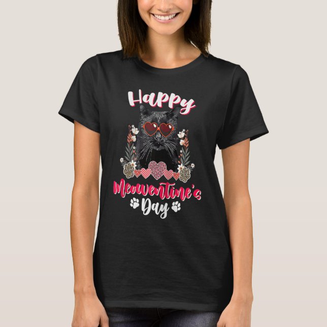 T-shirt Bombay Cat Meowentines  Valentines Day Raglan Base (Devant)