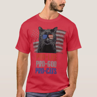 T-shirt Bombay Cat Pro Life Pro God Pro Cats American Flag