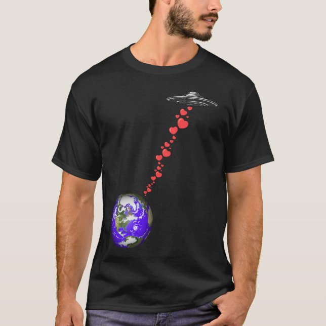 T-shirt Bombe Coeur de soucoupe volante (Devant)