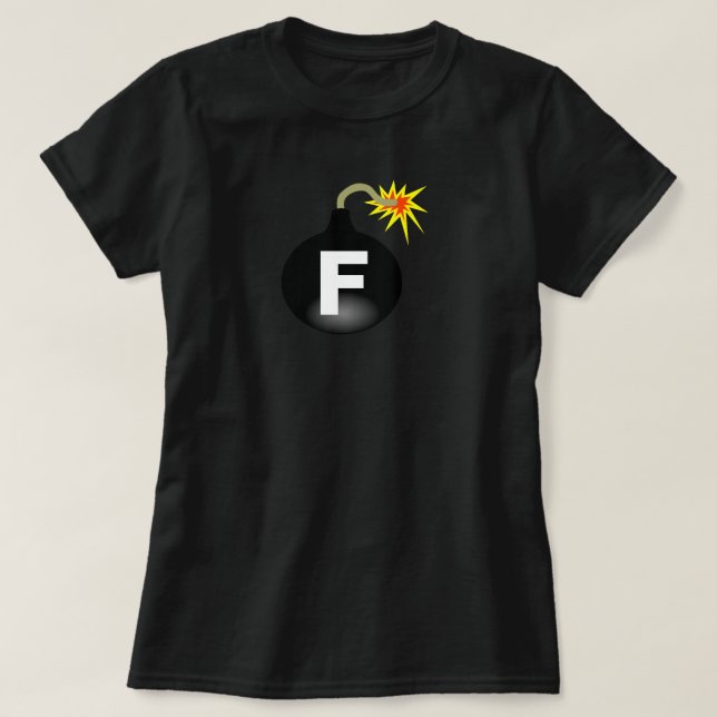 T-shirt Bombe noire du F des femmes (Design devant)