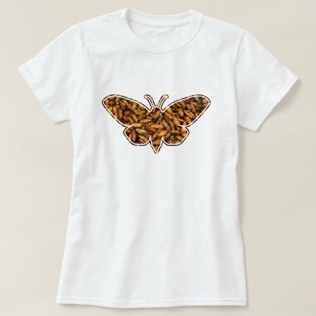 T-shirt Bombyx Mori Silk Moth Cycle de vie Silhouette (Design devant)