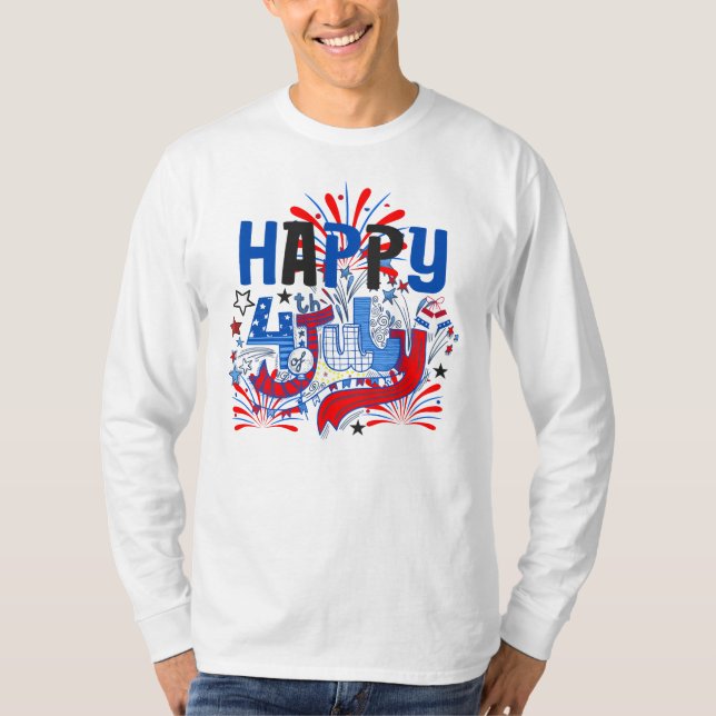 T-shirt Bon 4 juillet Fireworks USA-63261 (Devant)