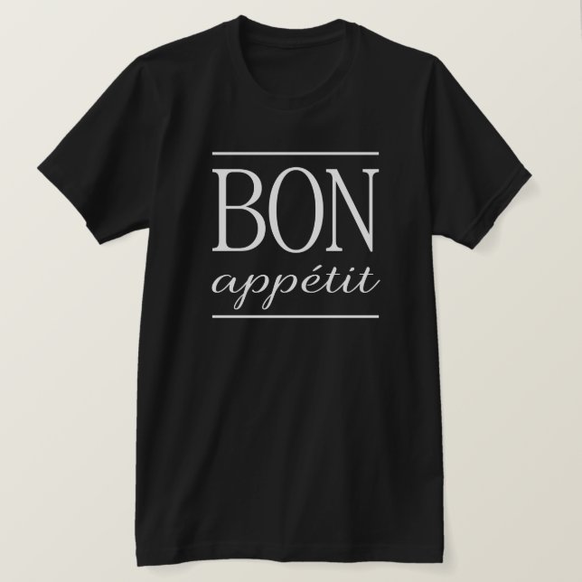 T-shirt BON APPETIT Impression de texte de citation en typ (Design devant)