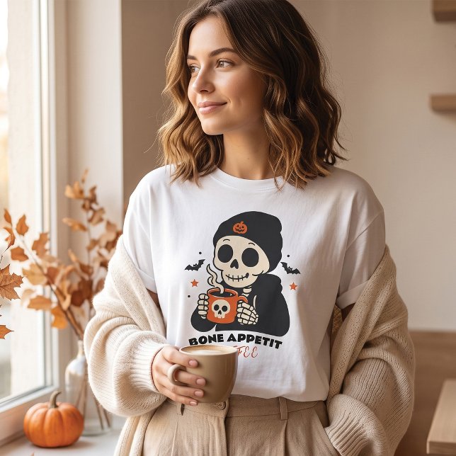 T-shirt Bon appétit squelette café Halloween (Créateur téléchargé)