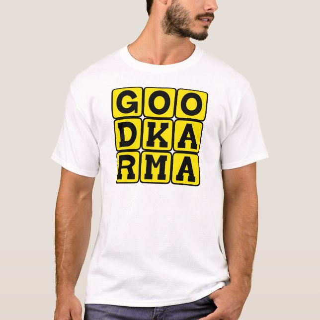 T-shirt Bon Karma, principe bouddhiste (Devant)