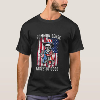 T-shirt Bon Sens Goût Si Bon Squelette Café 4 Juillet