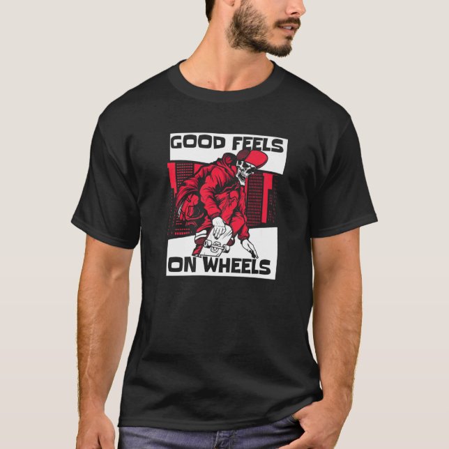 T-shirt Bon Sens Sur Roues Skatergirl Skaterboy Skateboa (Devant)