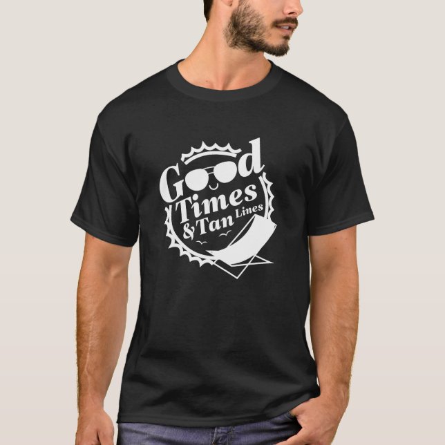 T-shirt Bon Temps Et Lignes De Tan (Devant)