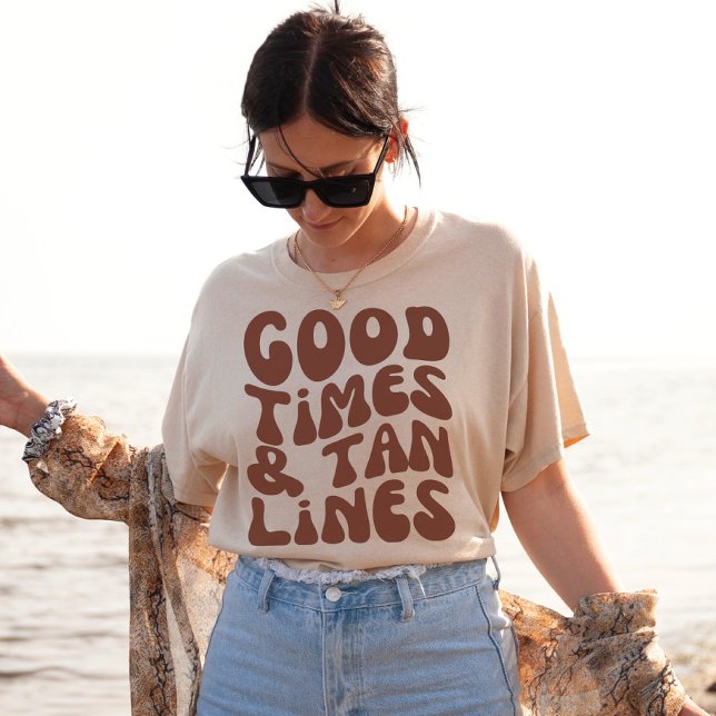 T-shirt Bon temps et Tan Lines | Boho Summer Vacances (Créateur téléchargé)