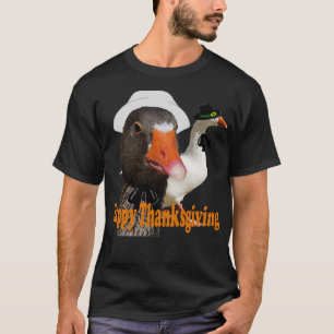 T-shirt Bon thanksgiving Amusant Pèlerin Canard Couple En 