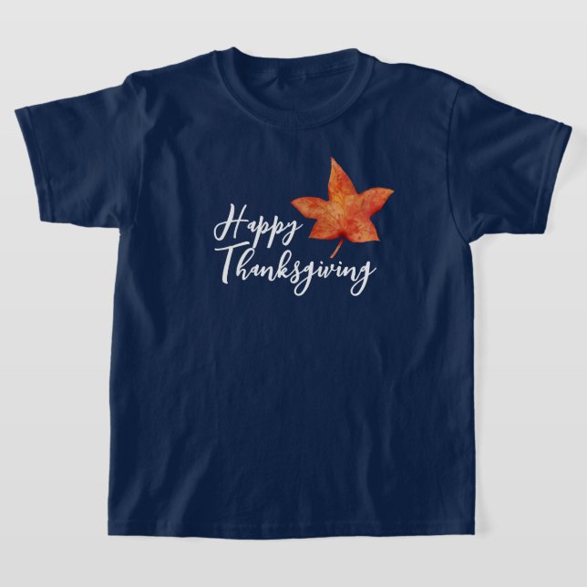 T-shirt Bon thanksgiving aquarelle automne Feuille d'érabl (Poser)