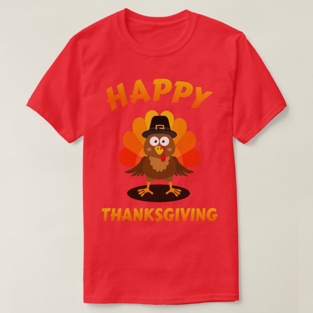 T-shirt Bon thanksgiving avec dinde mignonne pour vacances (Design devant)