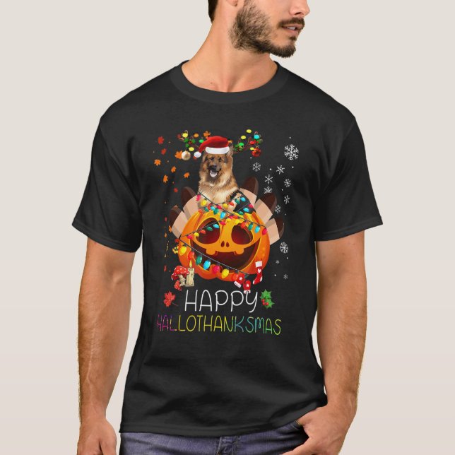 T-shirt Bon thanksgiving berger allemand Halloween X (Devant)