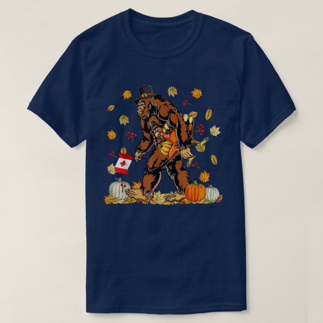 T-shirt Bon thanksgiving Canada Bigfoot Turquie Drôle  (Design devant)
