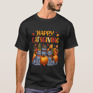 T-shirt Bon thanksgiving Chat Trois Cute Chartreux Chats O