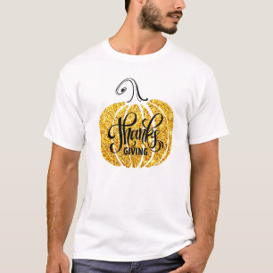 T-shirt Bon thanksgiving Citrouille Feuilles d'automne pla