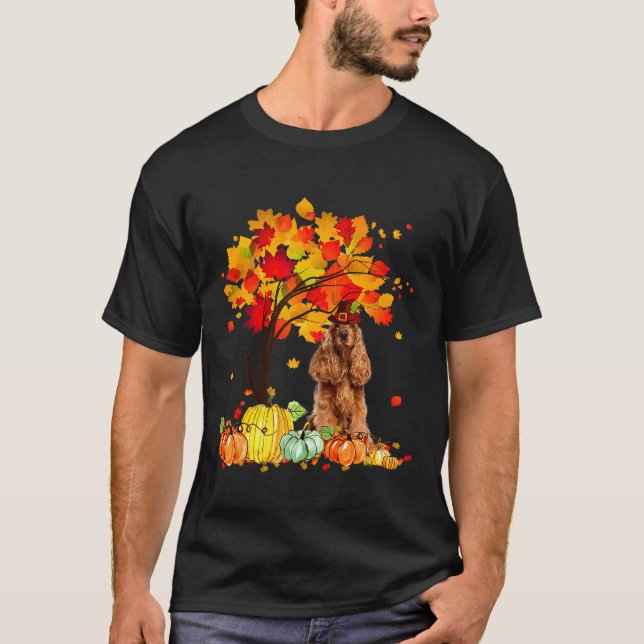 T-shirt Bon thanksgiving Cocker Espaniel mignon chien (Devant)