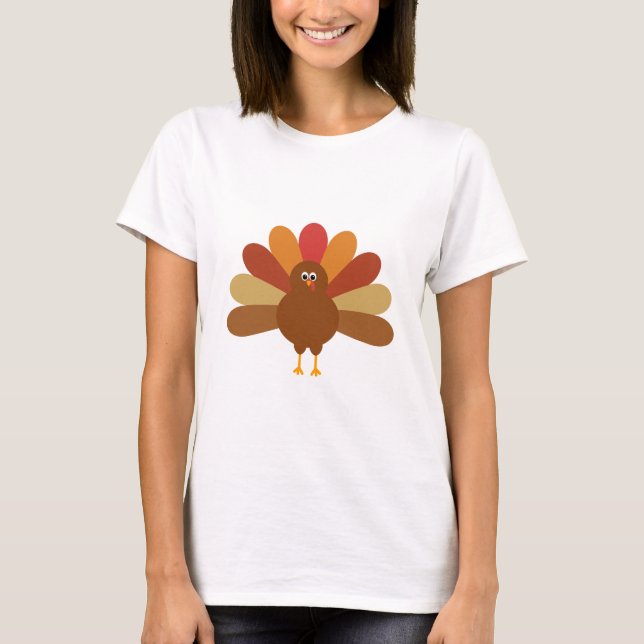 T-shirt Bon thanksgiving coloré Turquie (Devant)