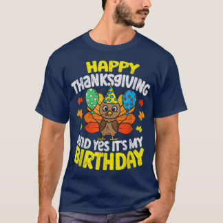 T-shirt Bon thanksgiving et son anniversaire Jour de la Tu